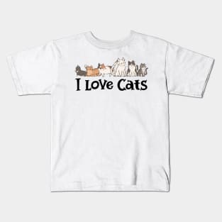 Cute Cat - I love Cats Kids T-Shirt